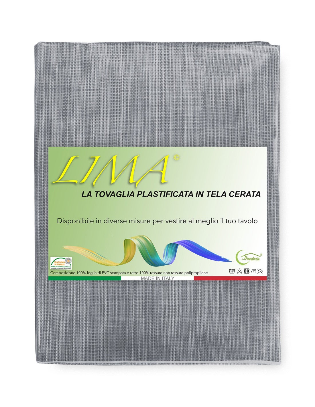 MANTEL LIMA © de lona encerada plastificada hidrófuga en PVC liso GRIS fabricado en Italia - 3