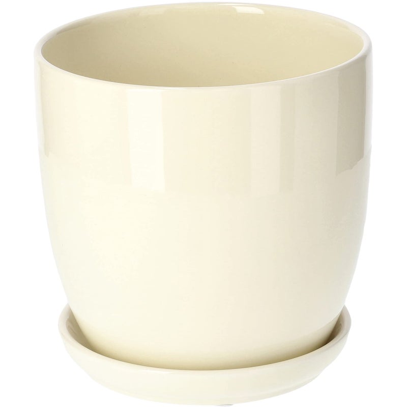 Doniczka donica osłonka ceramiczna szkliwiona z podstawką na kwiaty ø160 mm - KOTARBAU