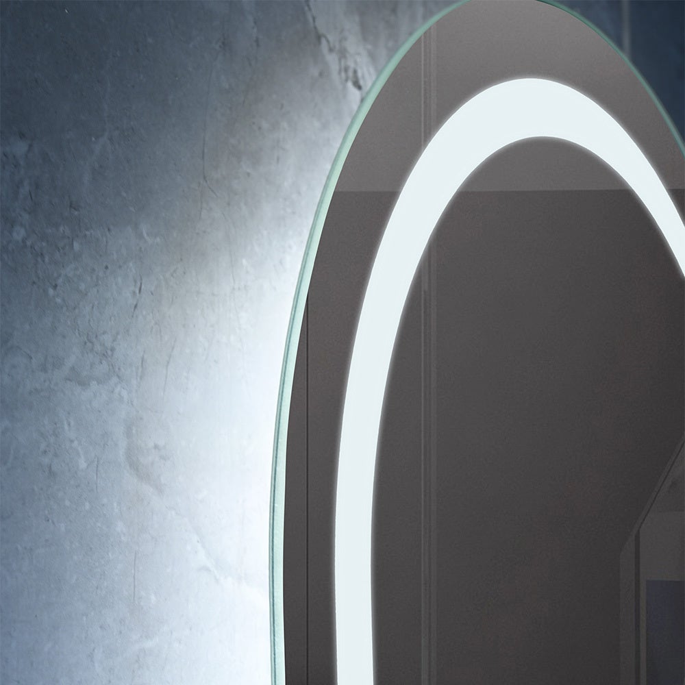 Miroir salle de bain LED ovale 45x90cm anti buée et LED 3 couleurs - 6