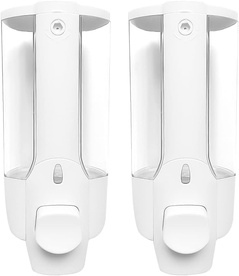 Zestaw 2 ściennych dozowników mydła 300 ml – praktyczny do łazienki, kuchni i hotelu | Eleganckie rozwiązanie