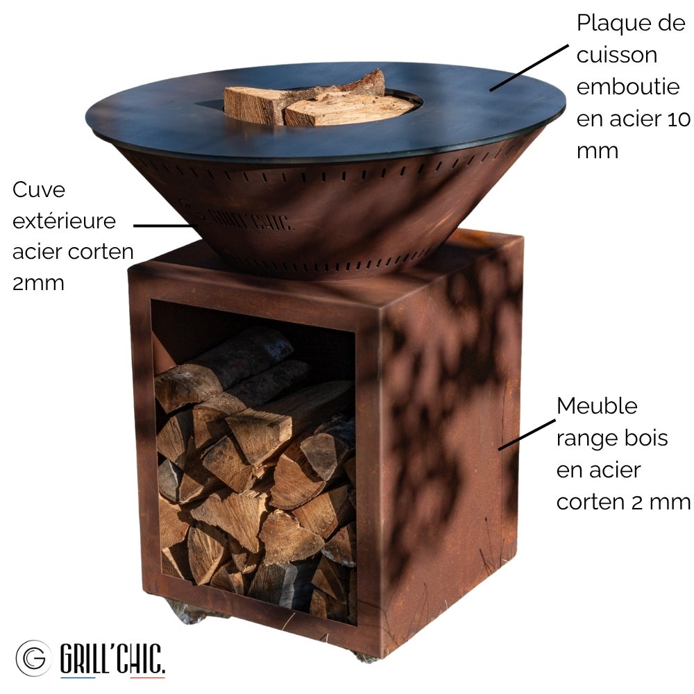 Brasero Classique Corten 83 Double Cuve - 3