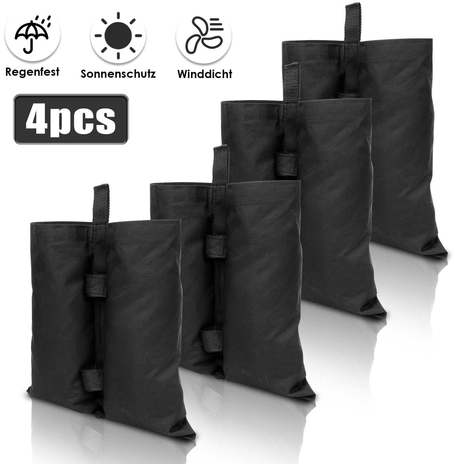 Set De 4 Sacs De Sable Pavillon 15kg - Sacs De Poids Lestage Pour Tente, Terrasse Et Protection Vent (Taille L)