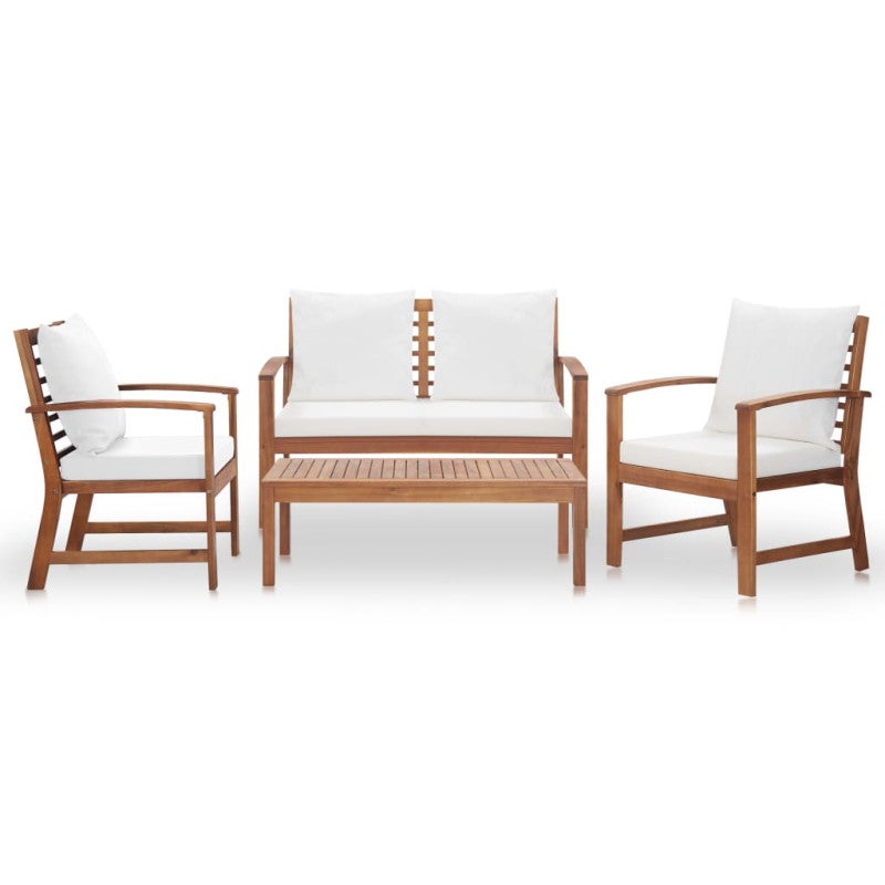 Salon bas de jardin en Bois Beige 4 personnes - 2