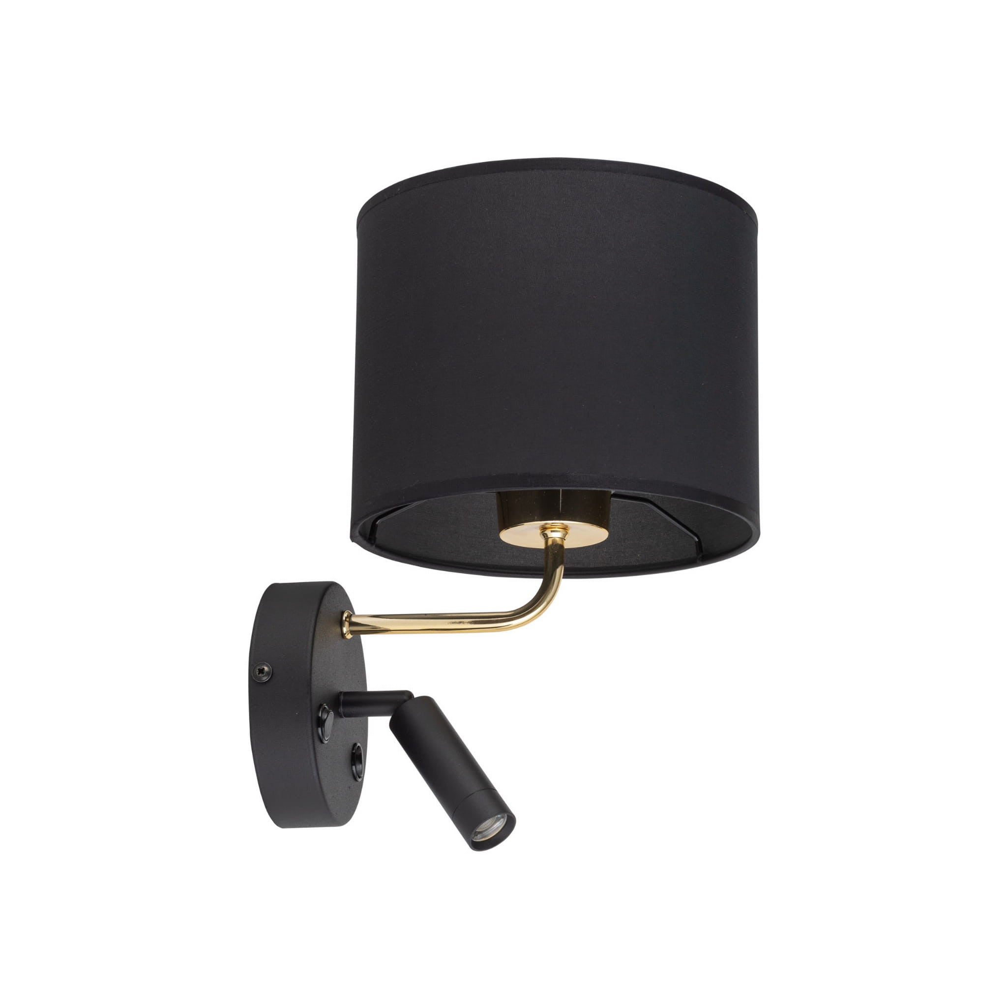 Kinkiet ścienny Richi czarno-złoty 2xE27x60W do czytania wym: 33 x 20 x 25 cm tkanina IP20 TK Lighting