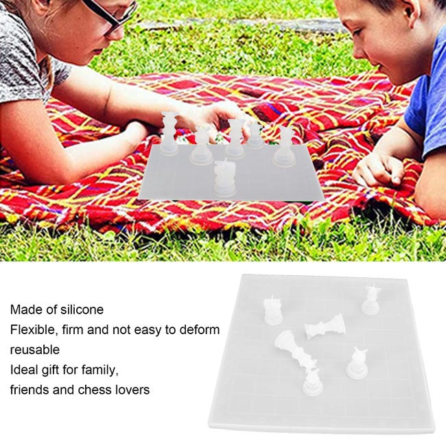 Stampo in silicone a forma di scacchi 3D internazionali a forma di scacchi, in resina epossidica, strumenti per la cottura al cioccolato Stampo in silicone a forma di scacchi 3D internazionali a forma di scacchi, in resina epossidica, strumenti per la cottura al cioccolato