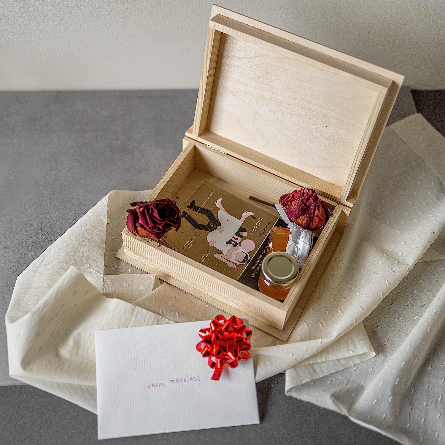 Creative Deco Boite de Rangement Boîte de Livre en Bois | 24 x 19 x 7,5cm | Decoration de Bibliotheque | Non-Peint | Coffre Caisse | Coffret Souvenirs - 3