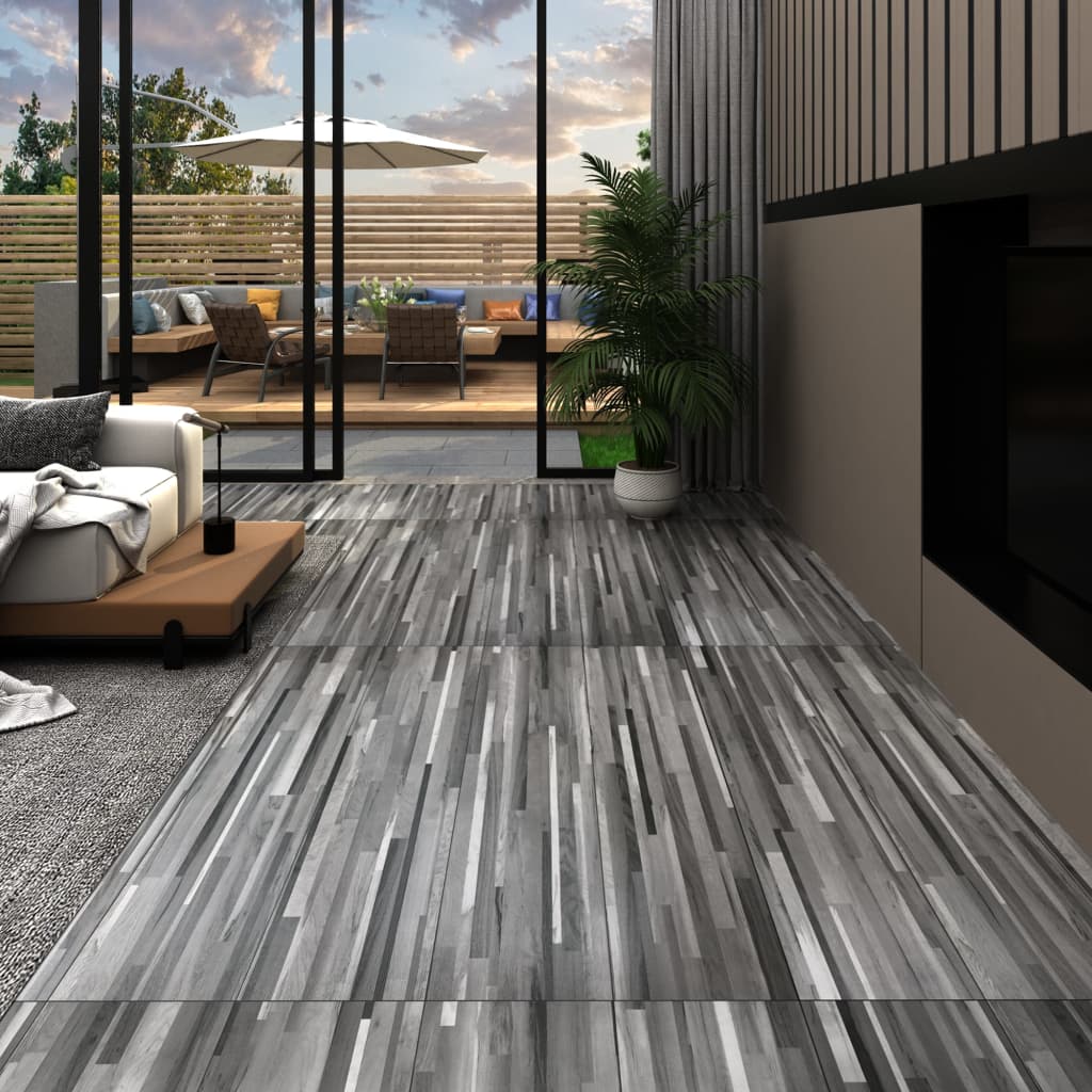 Maison exclusive - lamas para suelo de pvc autoadhesivas gris rayado 2,51 m² 2 mm