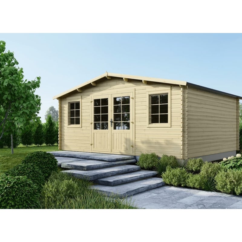 Domek ogrodowy ALTANKA 21,42 m2 - 5,10x4,20 m - 34 mm, drewniany, DOM746, 1 szt.