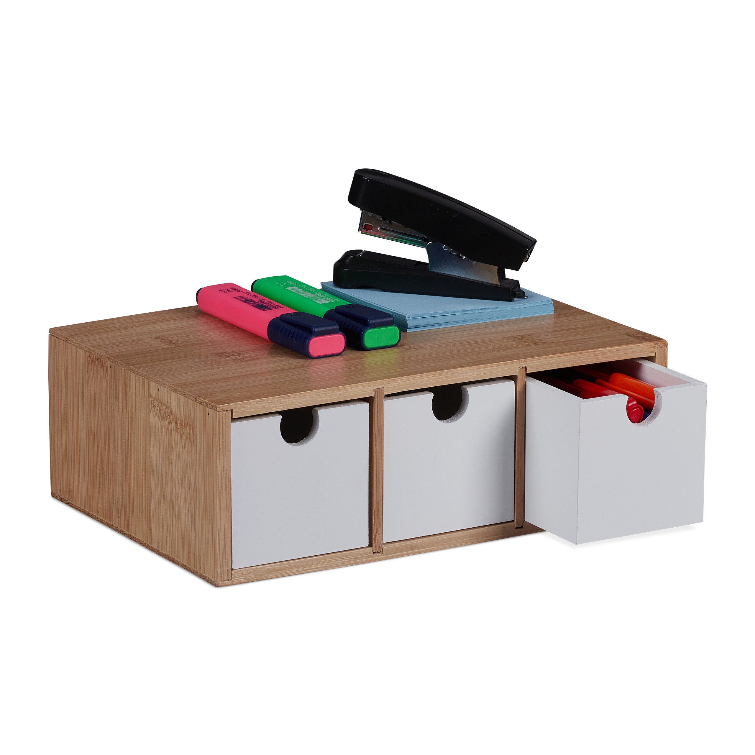 Relaxdays Boîte à Ouvrage Bambou XL - Coffret Couture 24,5x44x21,5cm Avec 9 Compartiments Et Couvercle