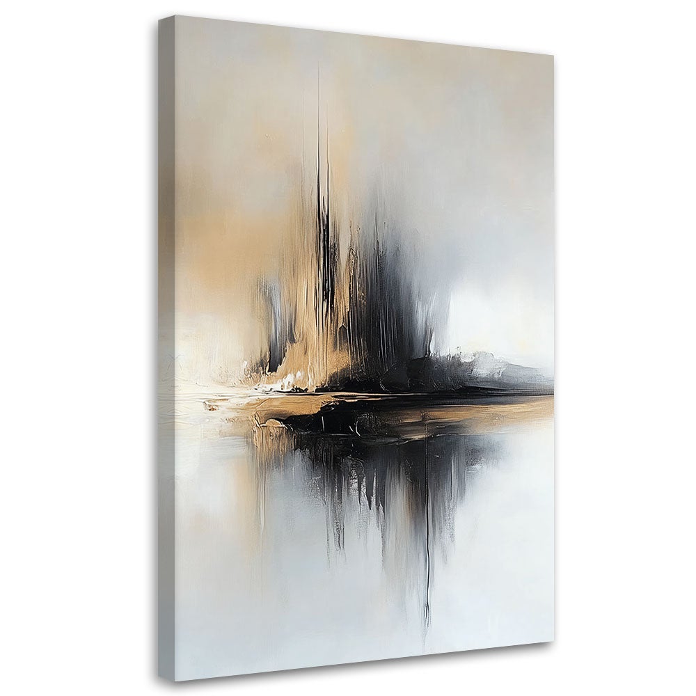 Obraz na płótnie, Abstrakcja Beżowo Szara 80x120