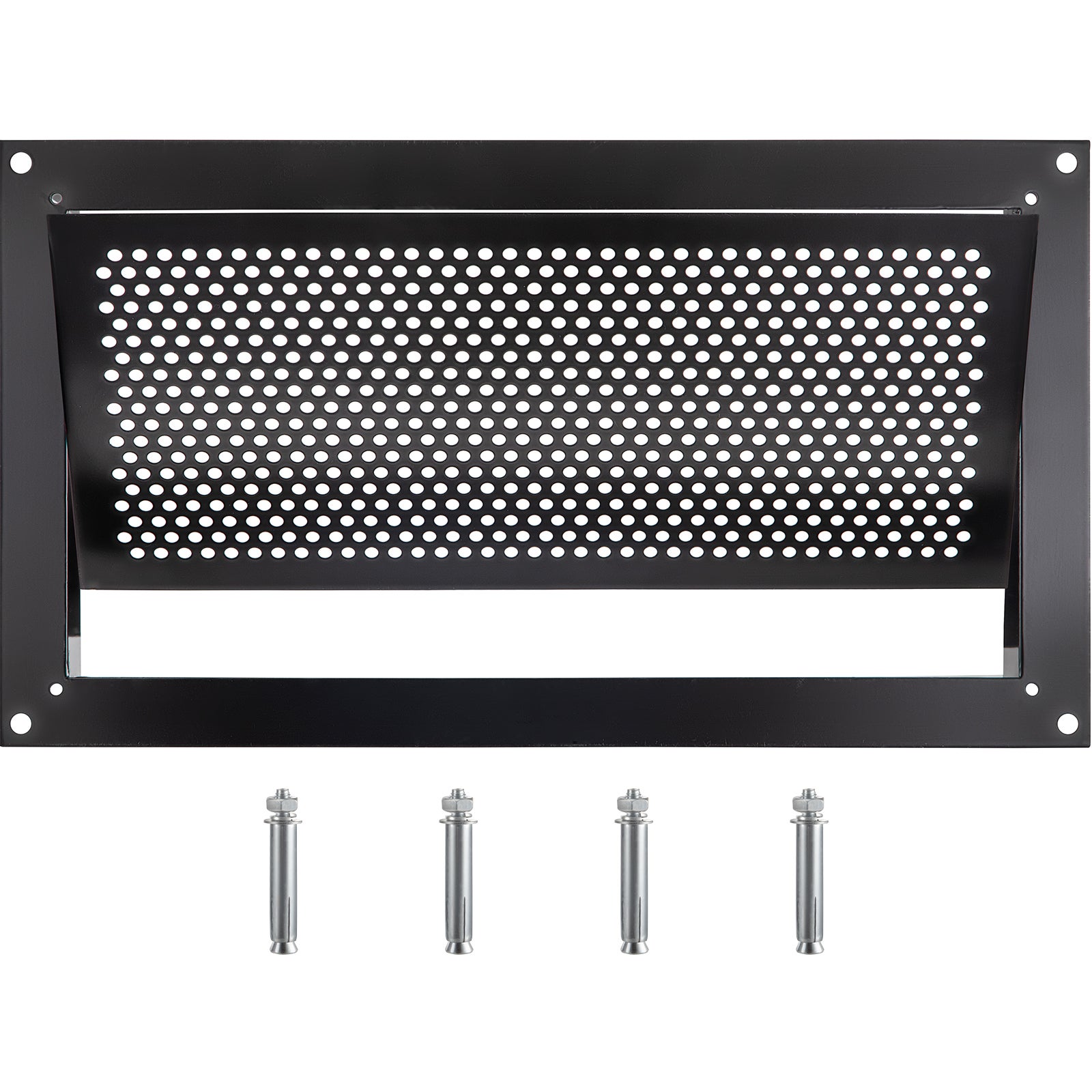 Rejilla De Ventilación Exterior De Metal - Para Pared, Con Protección Antinsectos, Atornillable, Ideal Para Chimeneas, Baños O Garajes (14x7 Cm, Negro)