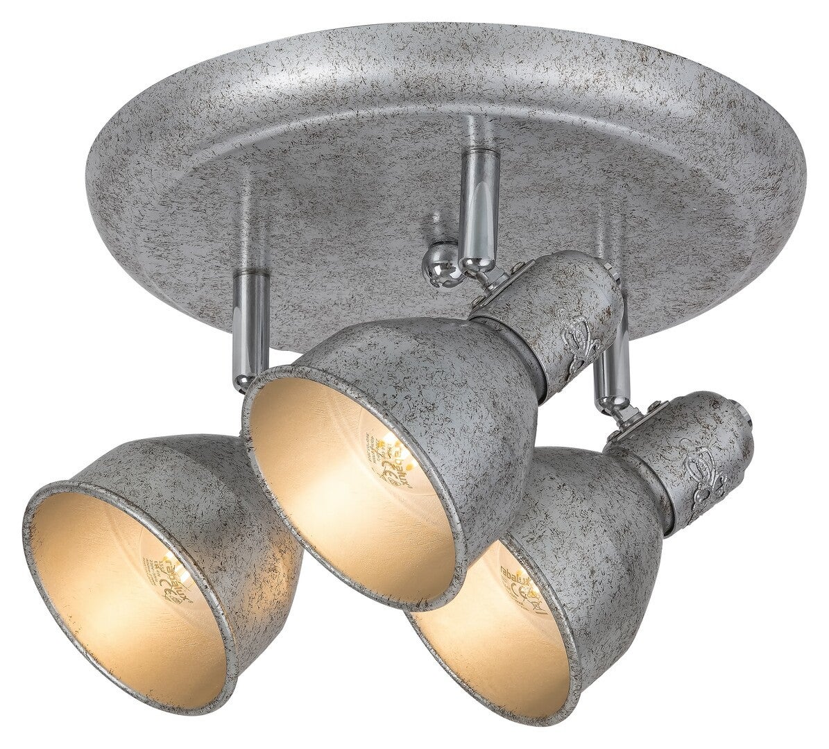 Reflektor sufitowy spot natynkowy Thelma okrągły srebrny antyczny 3xE14x40W wym: 14 x 26 x 26 cm metal Rabalux