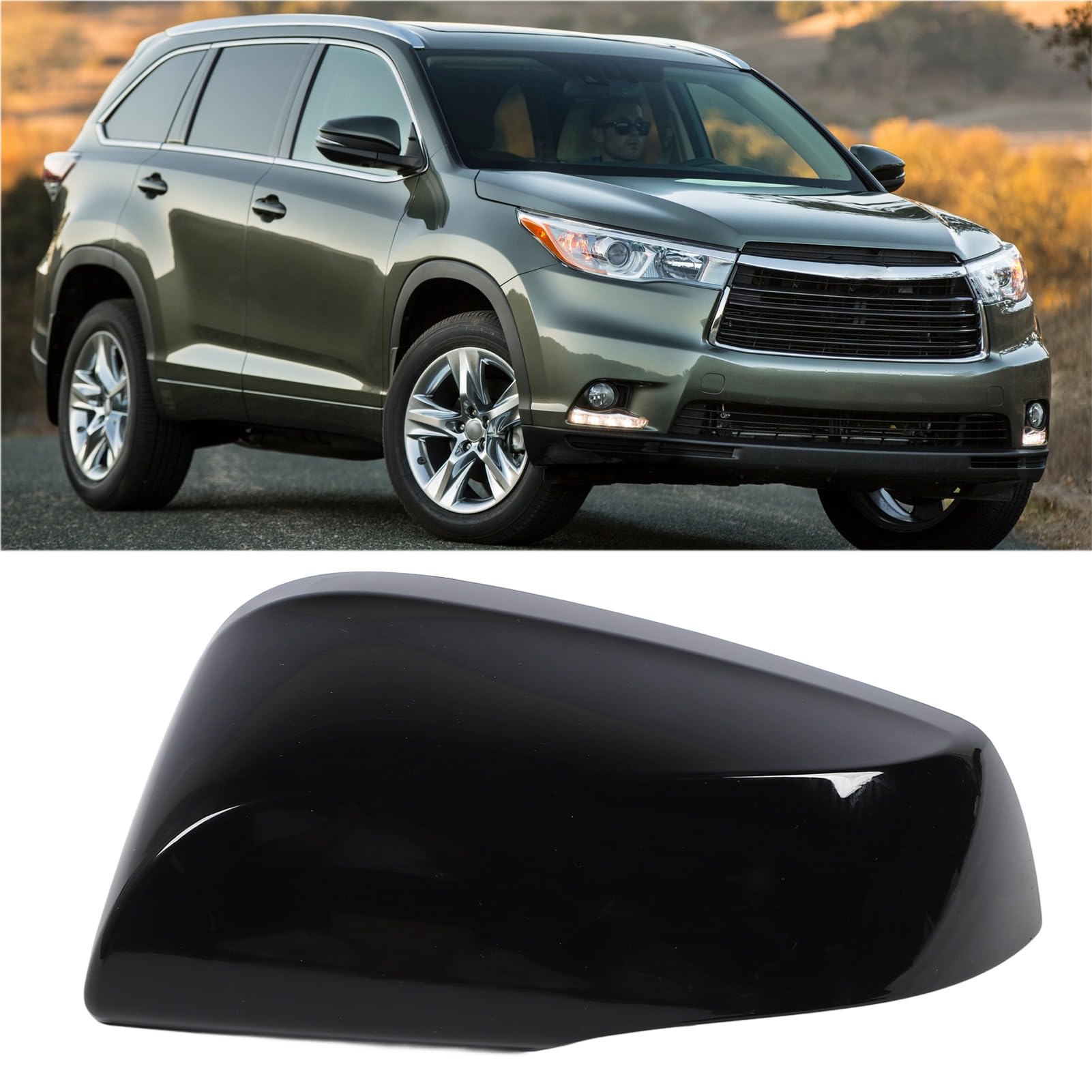 Copertura specchietto nero antigraffio per Highlander 2020-2022 (sinistra 87945 0E070) - 2