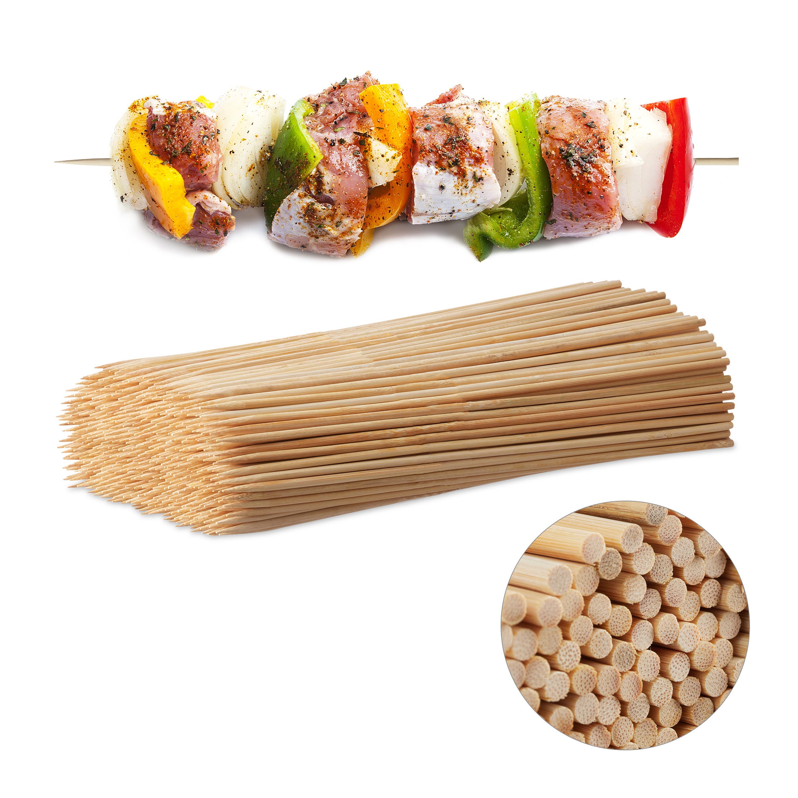 BRAMBLE! - 250 Spiedini di Legno, 18cm - Spiedi per Barbecue, Kebab, Frutta, Carne, Verdura BRAMBLE! - 250 Spiedini di Legno, 18cm - Spiedi per Barbecue, Kebab, Frutta, Carne, Verdura