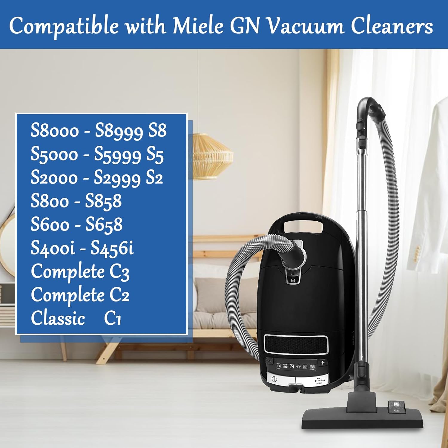 Sacs d'Aspirateur Miele GN 3D Lot de 12 Sacs de Rechange pour