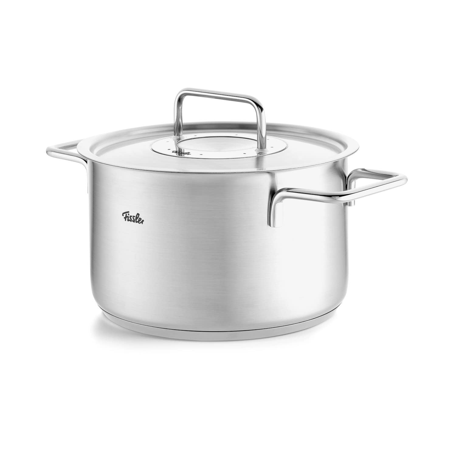 Fissler Pure Collection - Pentola in acciaio inox (Ø 20 cm, 3,6L) con coperchio in metallo, scala interna, compatibile induzione - 3