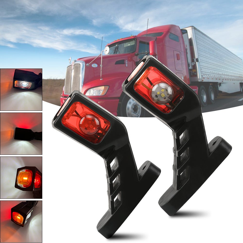 2x 24V 9 LED Boczne Światła Obrysowe - Potrójny Kolor Wodoodporne do Samochodów Ciężarowych, Przyczep, Kamperów