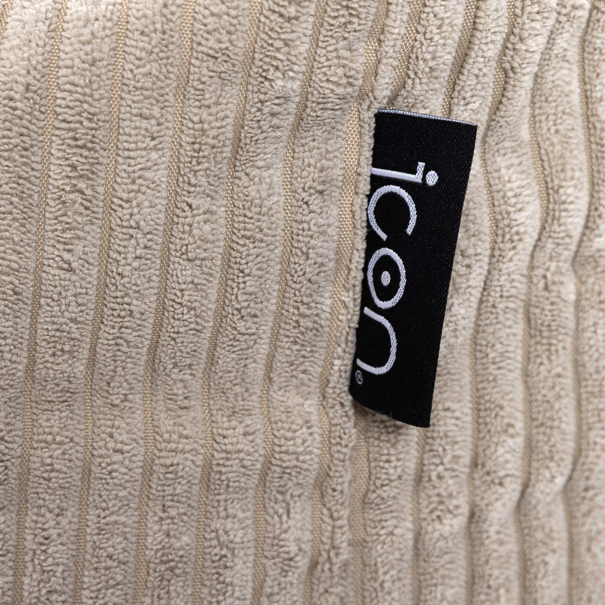 Lot de 2 poufs fauteuils enfant Icon velours côtelé beige galet, chambre, salon, 55x55xcm Oeko-Tex® - 7
