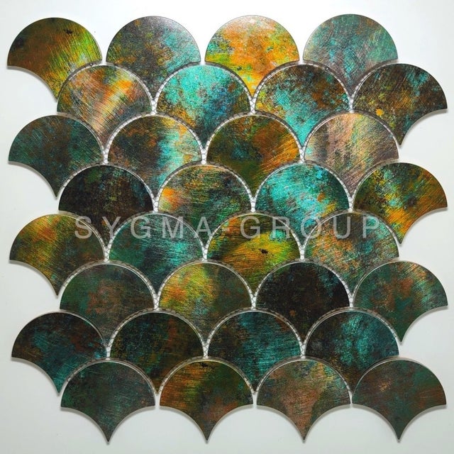 Mosaique Ecaille de Poisson Effet Métal Patiné | Melkior