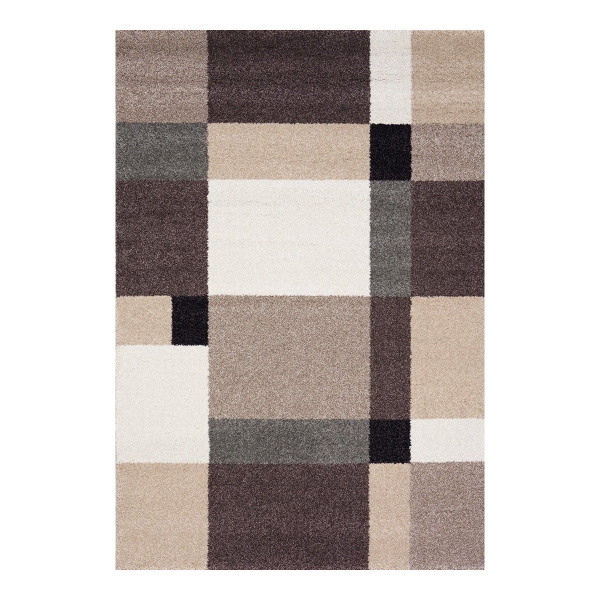 Tapis cubisme contemporaine en polypropylène Beige 60x115 VALLEY ...