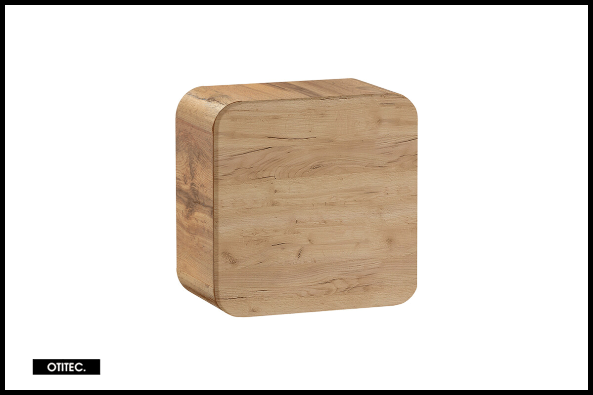 Cubo de almacenamiento alto para baño - 35x35 cm - roble - 1 puerta - pasti craft