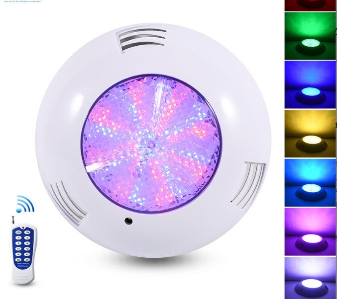 Lampe LED Pour Piscine – 45W, 450 LEDs, RVB, 7 Couleurs – IP68 étanche – Télécommande Incluse – Câble 1,5 M – 12V AC