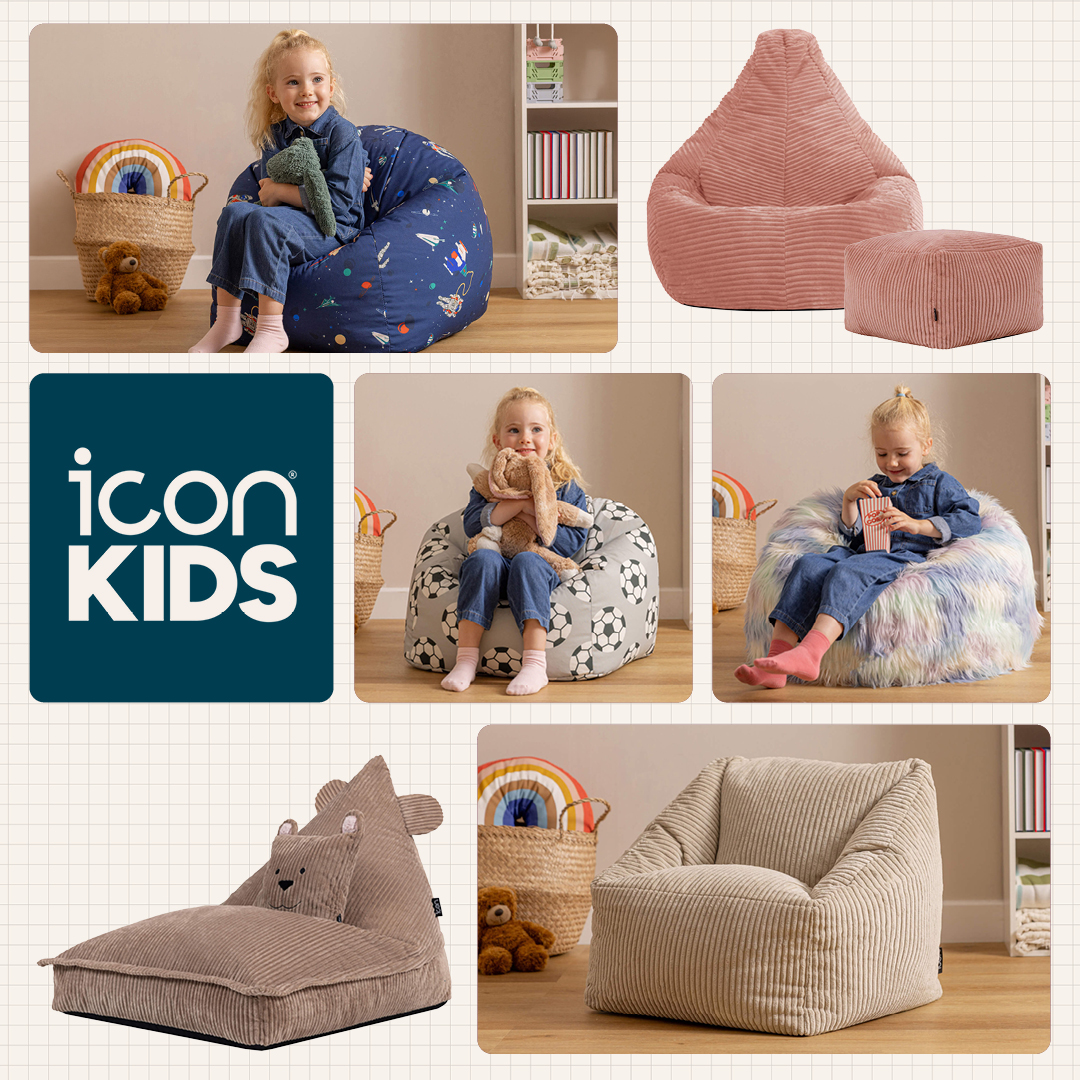 Pouf fauteuil enfant Icon velours côtelé beige galet, chambre, salon, 55x55xcm Oeko-Tex® - 9