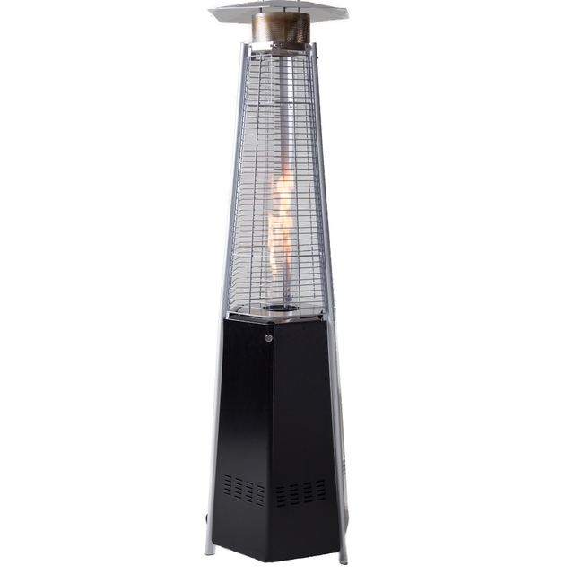 Fogão a gás Pirâmide de Aço para Pátio Exterior com Rodas, Aquecimento, Termopatio Butano ou Gás Propano 12.5 kw - 196 cm