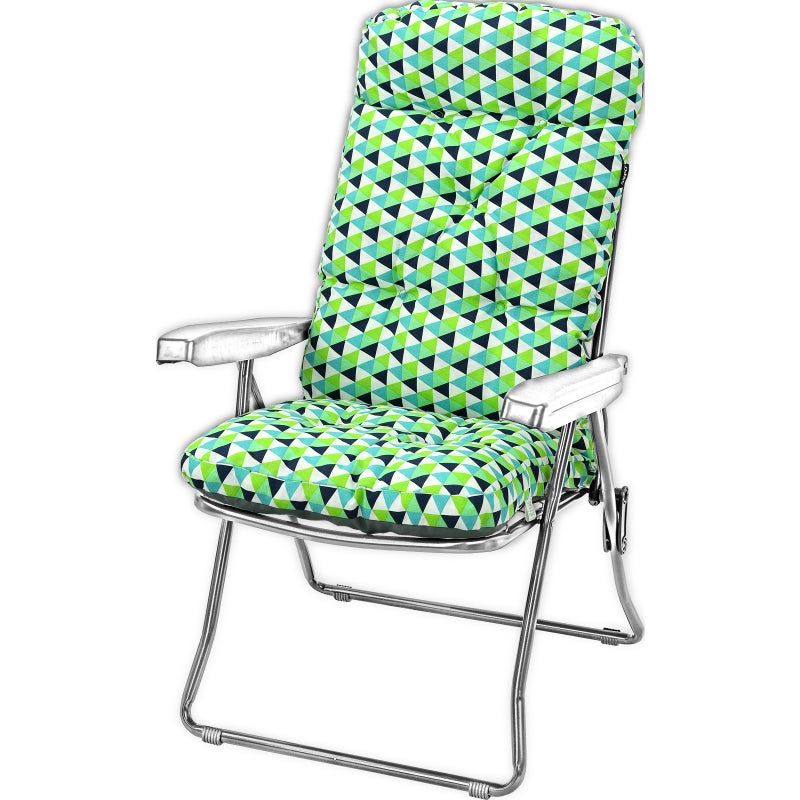 Poduszka na leżak bez podnóżka AMPO gruba zielony granatowy biały 1 szt.