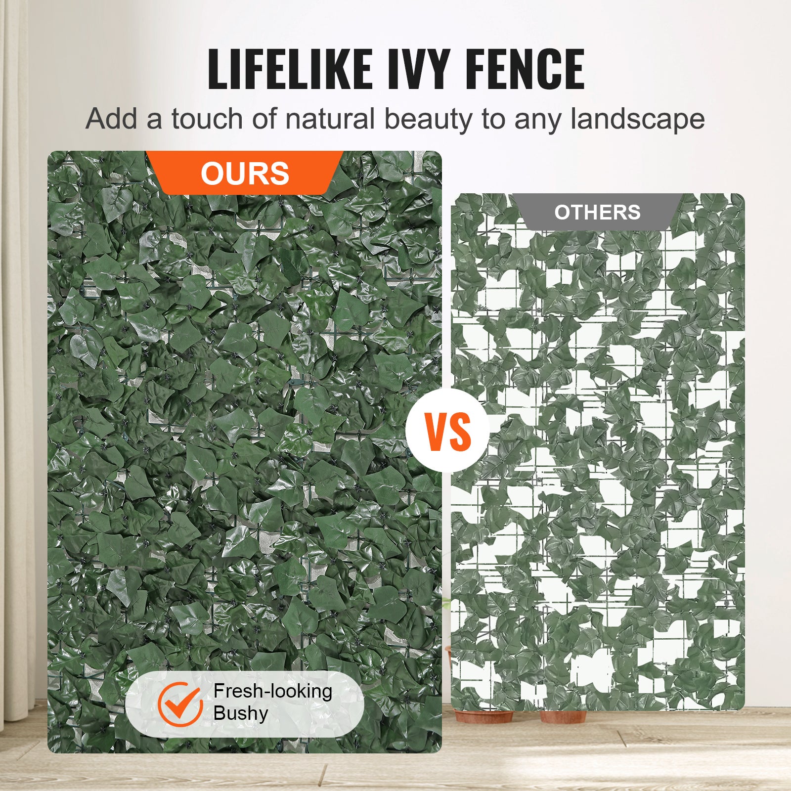 Clôture confidentialité en lierre,SucceBuy 1500 x 2490 mm Écran mural vert artificiel. Joint renforcé. Décor à feuille de vigne de haie artificielle - 6