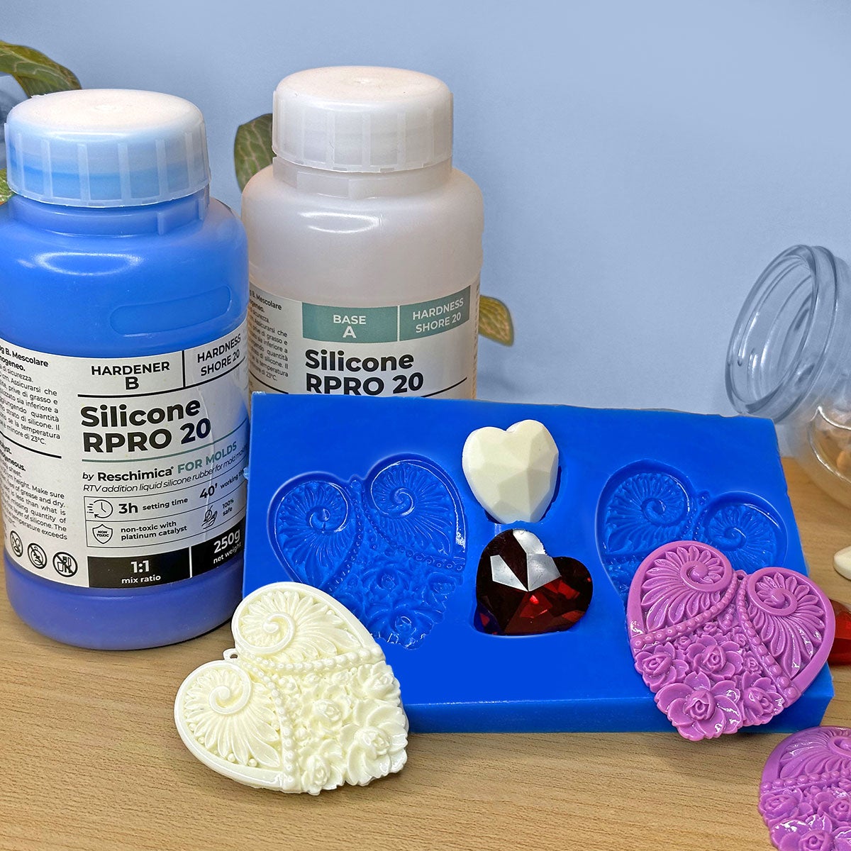 R PRO 20 gomma di silicone liquida di media durezza 1:1 , non tossica e catalizzatore al platino (2 kg) - 6
