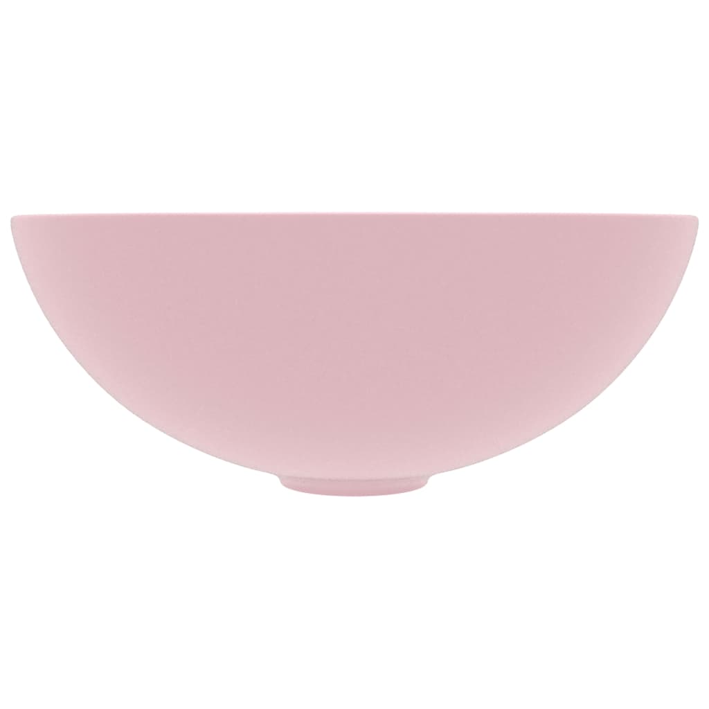Maison Exclusive - Lavandino da Bagno in Ceramica Rosa Opaco Rotondo - 8
