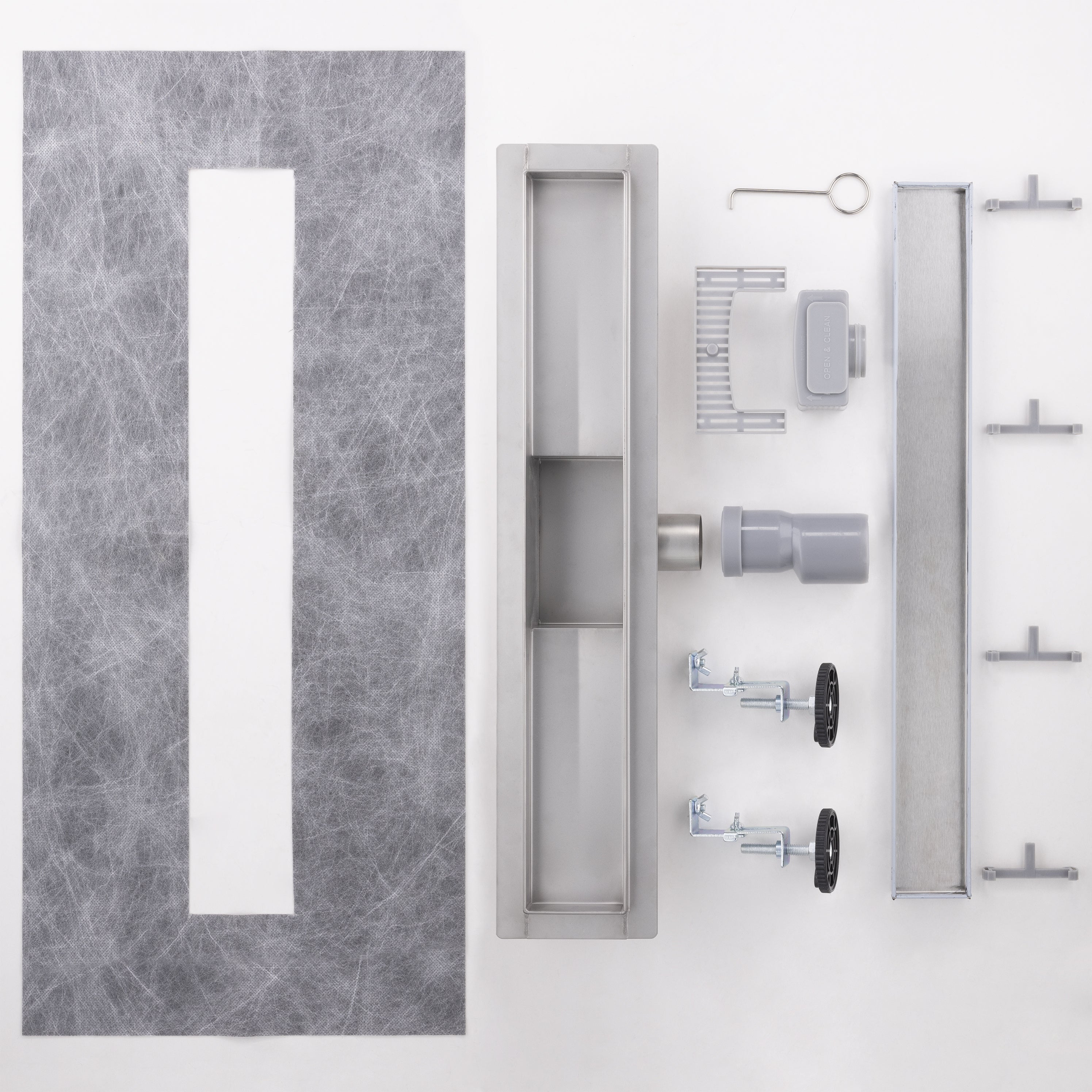 Ralo para chuveiro italiano reversível na cor preto fosco, para ser revestido, com 60 centímetros da marca NOYON & THIEBAULT. - 2