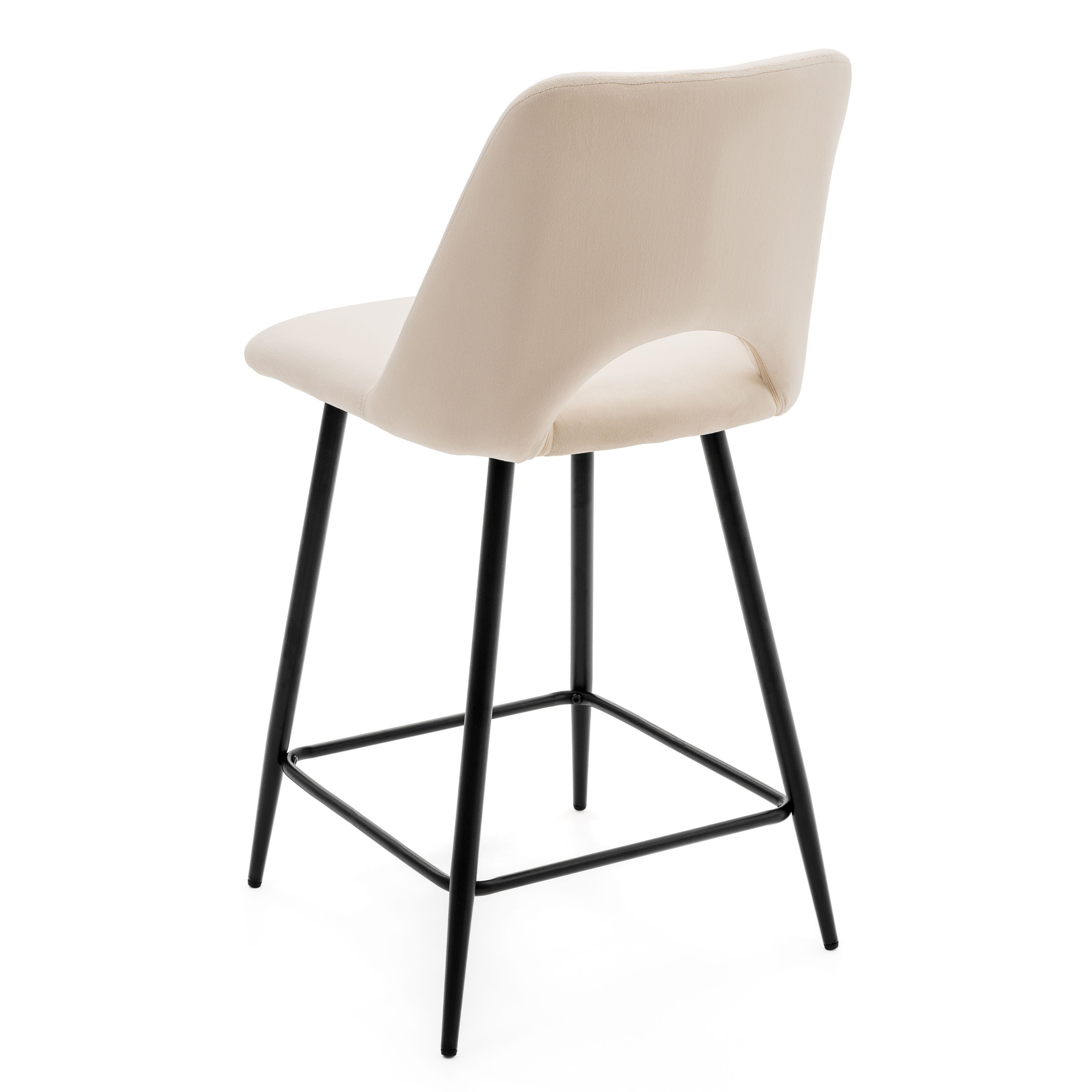 Hoker tapicerowany welurowy do salonu jadalni barowy ORO beżowy - 6