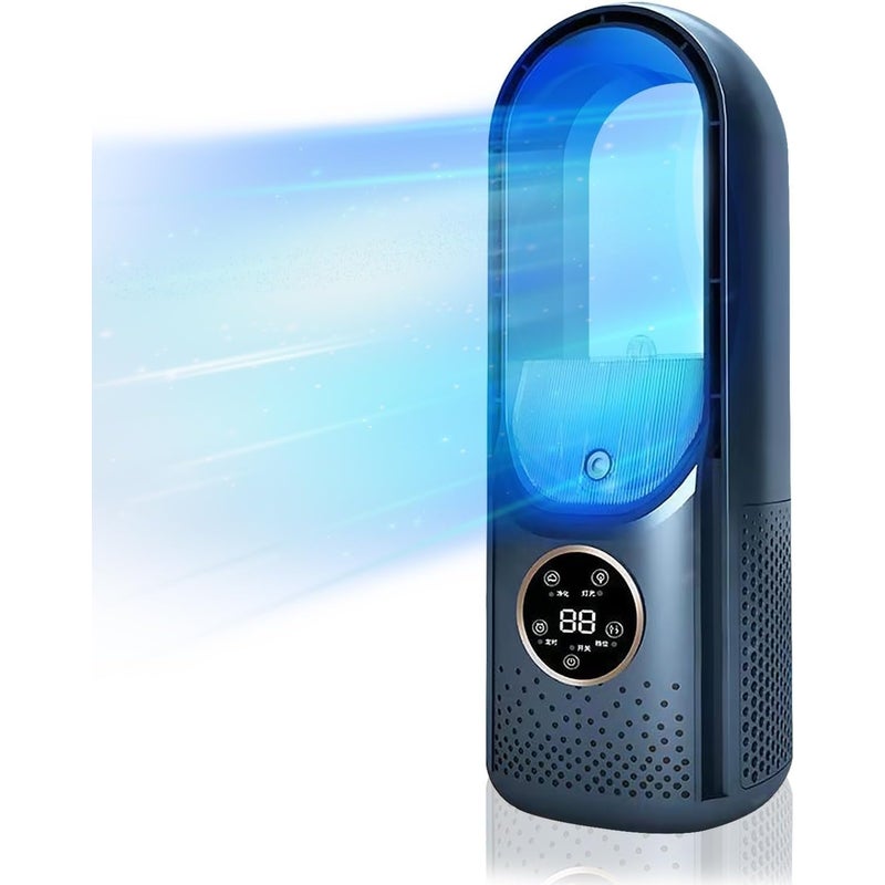 Klimatyzator do sypialni, klimatyzator kempingowy, chłodzenie/nawilżanie powietrza, trzy tryby, 6 prędkości nawiewu, niebieski