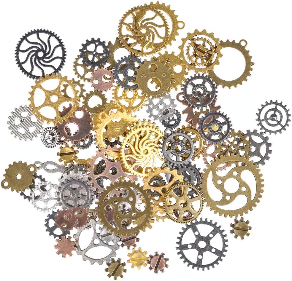 Wisiorek metalowy steampunk 10 kolorów mieszany 100 g Nadaje się do wyrobu biżuterii 5-30 mm