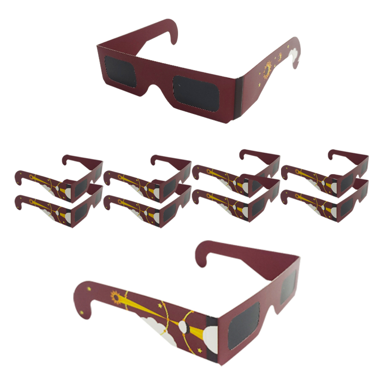 Lunettes d'observation d'éclipse, lot de 10 paires certifiées ISO 2024, pour adultes et enfants, vision sûre à trous d'épingle - 7