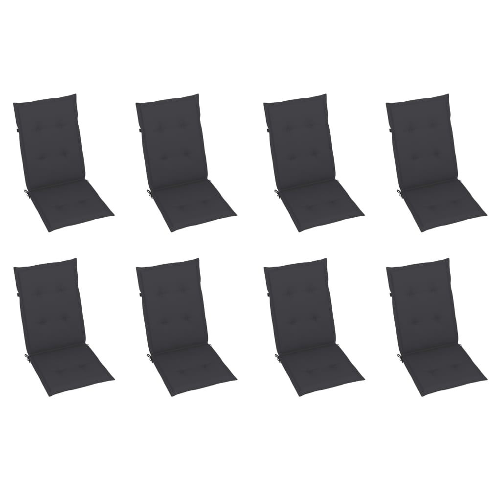 Chaises pliables de jardin avec coussins lot de 8 Bois d acacia - 6