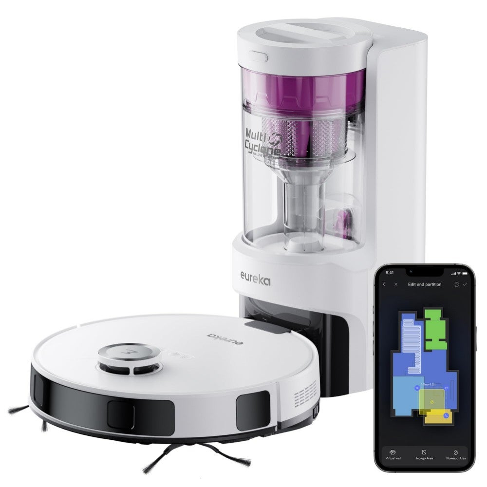 Robotic Vacuum Cleaner White Aspirateur robot lavant White Leroy Merlin