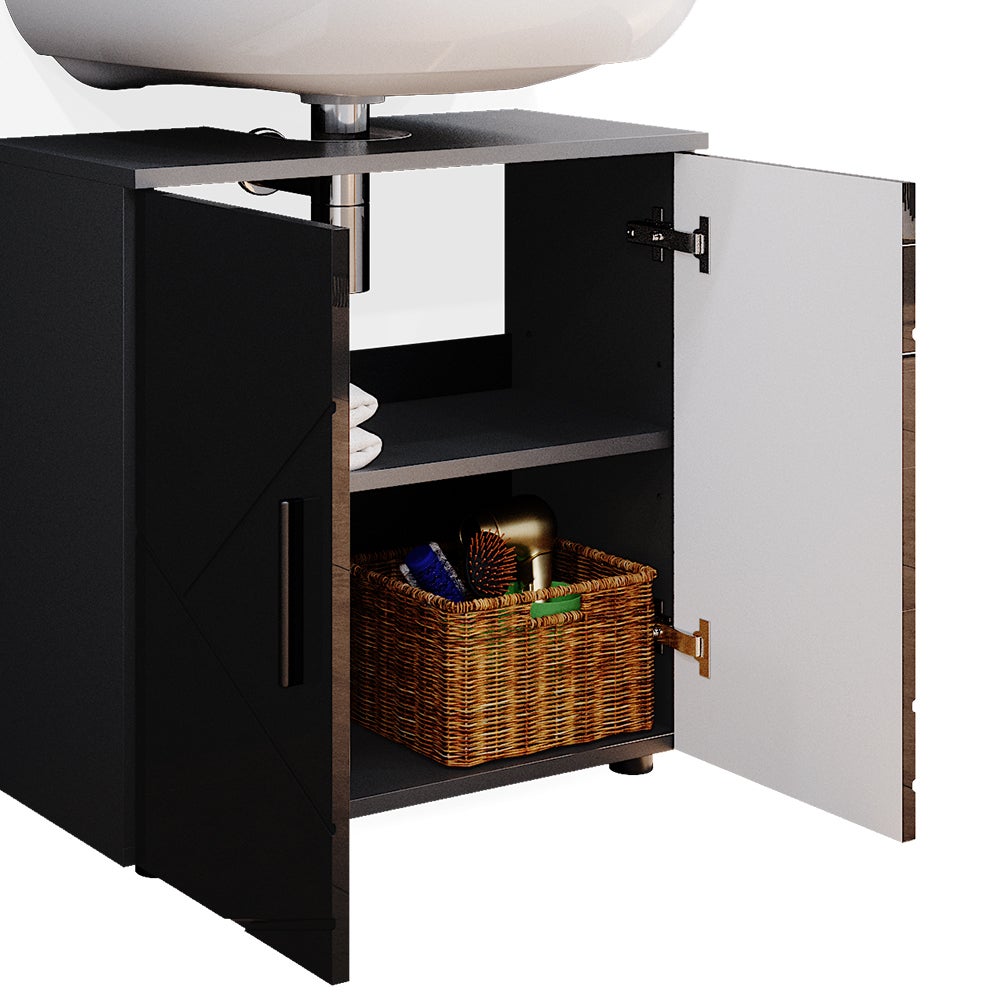 Vicco Meuble sous vasque simple Irma, Anthracite Haute brillance, 60x59cm - 6