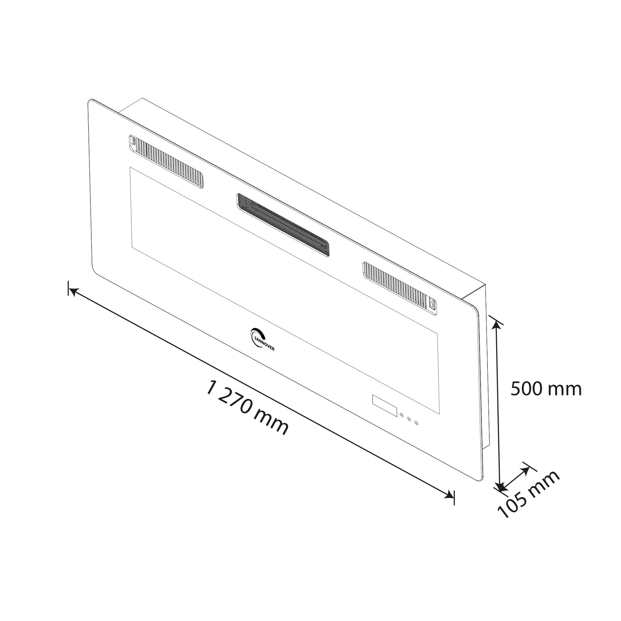 Insert Cheminée Electrique Valtaia Plat 2000 W / 127 cm Sannover - 3