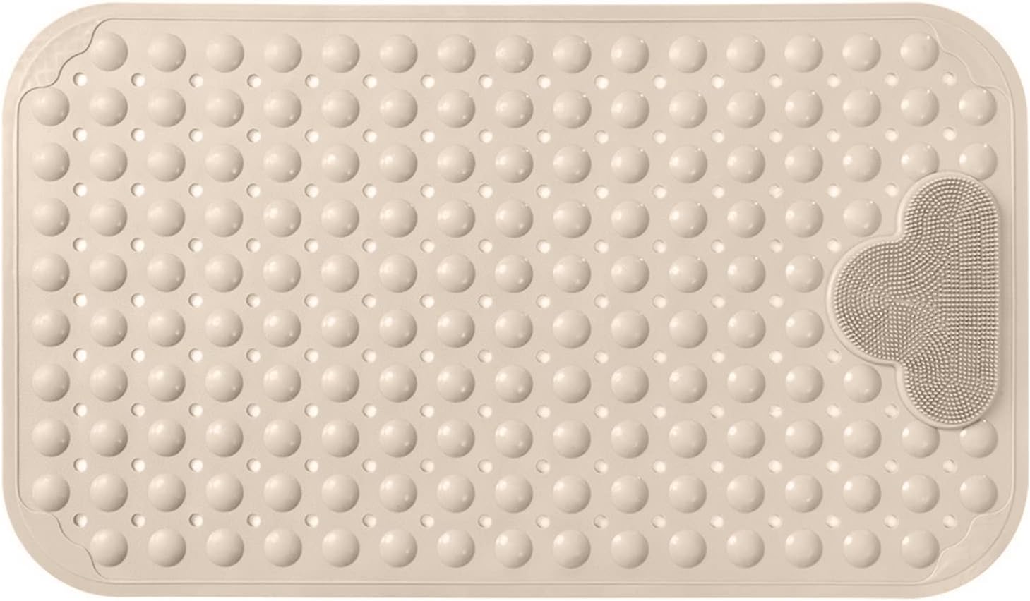 Mata prysznicowa antypoślizgowa 106 x 66 cm z przyssawkami – wygodna, masująca, nadająca się do prania w pralce – khaki