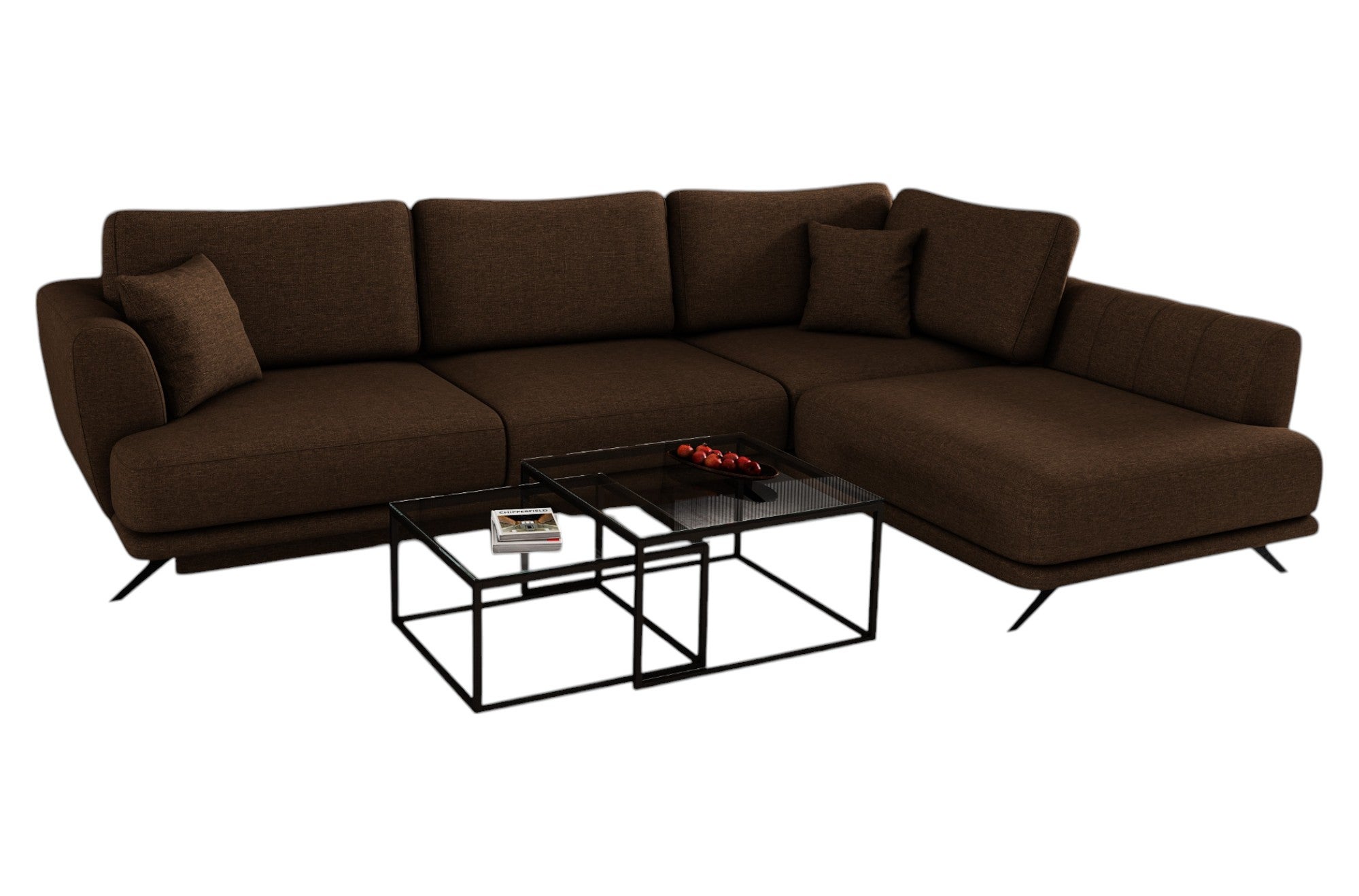 Canapé Convertible Fly Marron Tissu - Double, 3 Places - Occasion