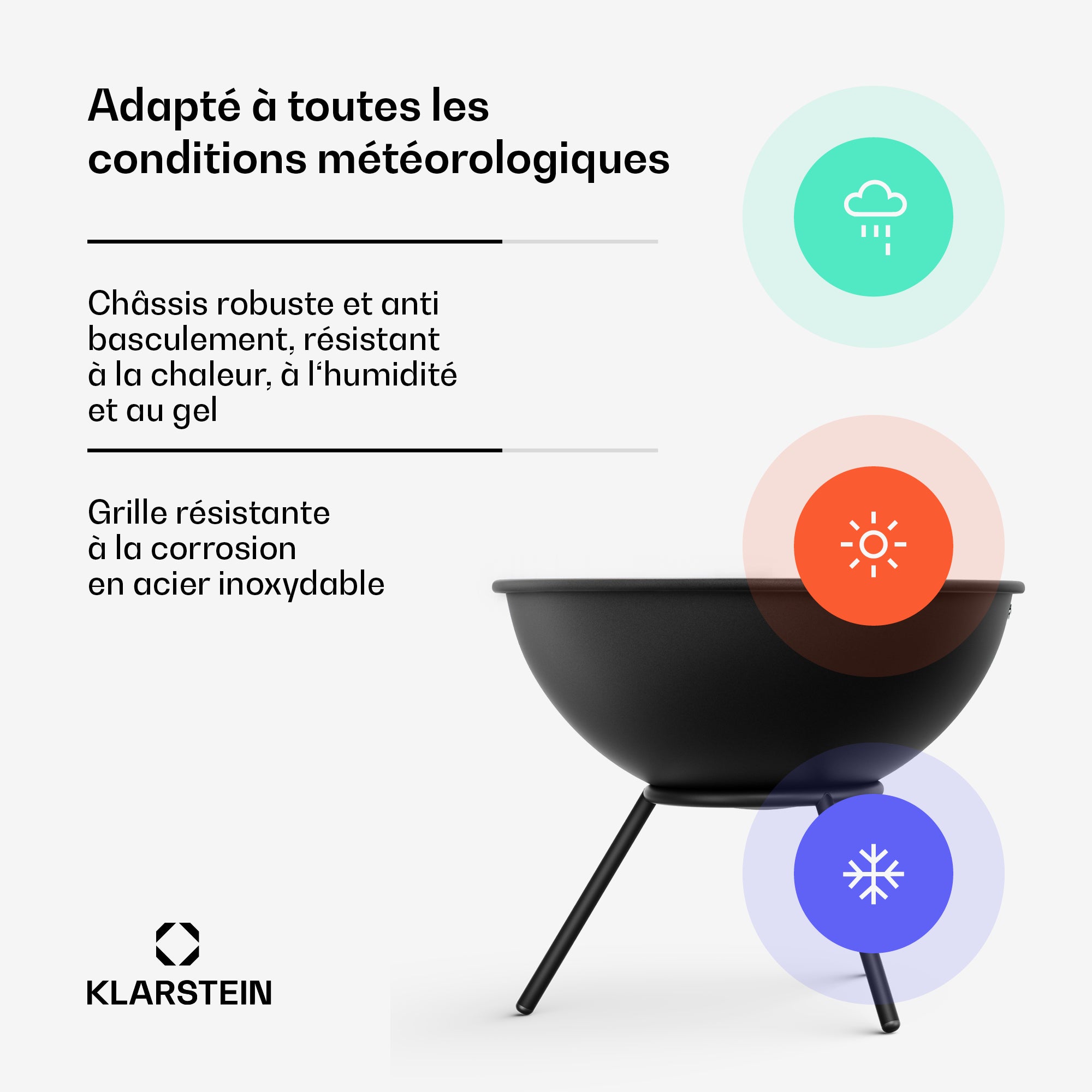 KLARSTEIN Fireball coupe-feu basse | protection anti-étincelles | résistant à la corrosion | robuste | 43 cm | noir Noir - 6