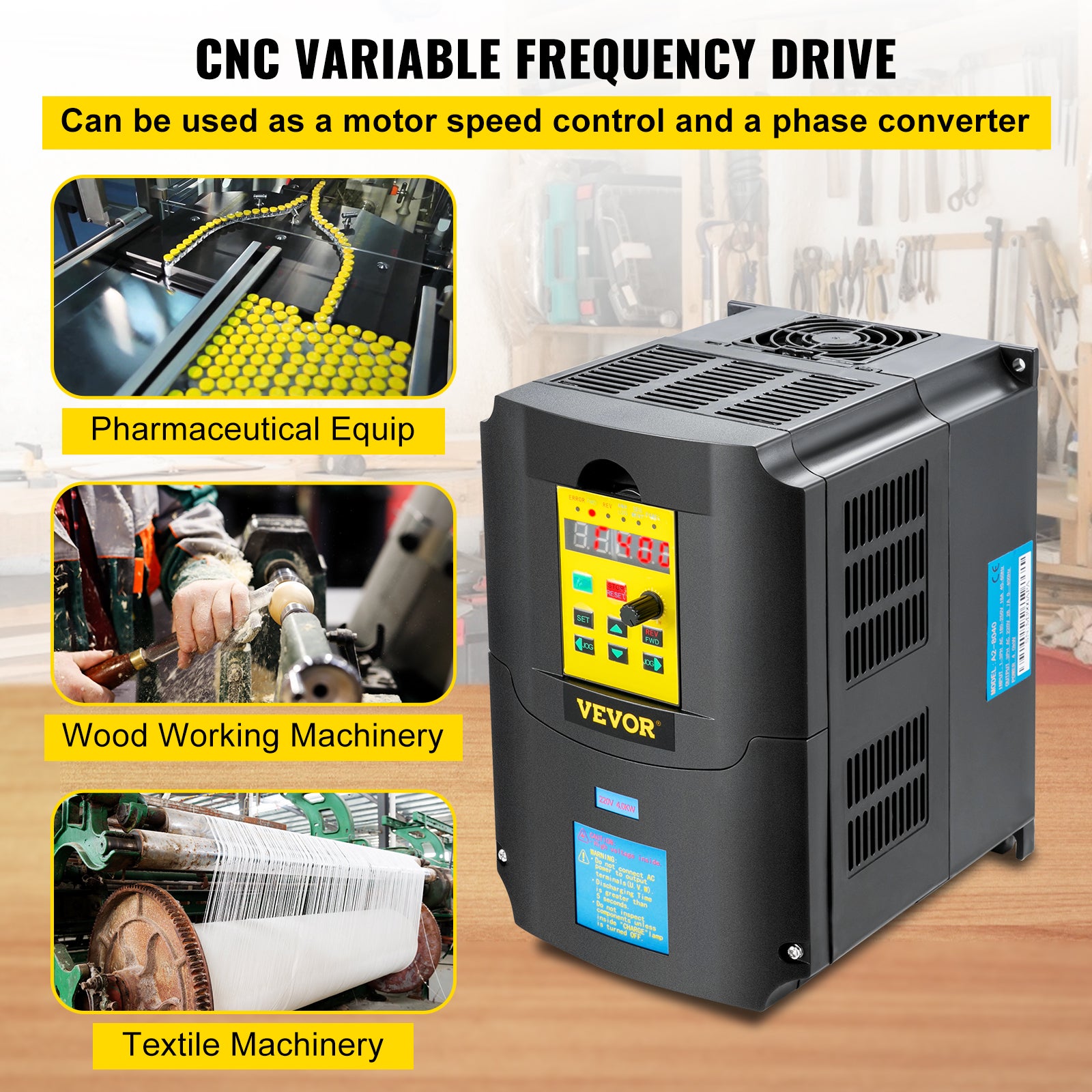 Variateur Fréquence VFD 2.2kW Convertisseur Mono 220V Vers Tri 380V — free download
