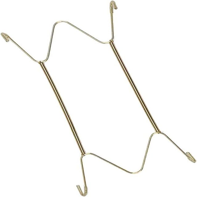Porte-assiettes Mural En Laiton – Réglable De 26 à 39 Cm, Avec Languette De Stabilisation – Crochet X