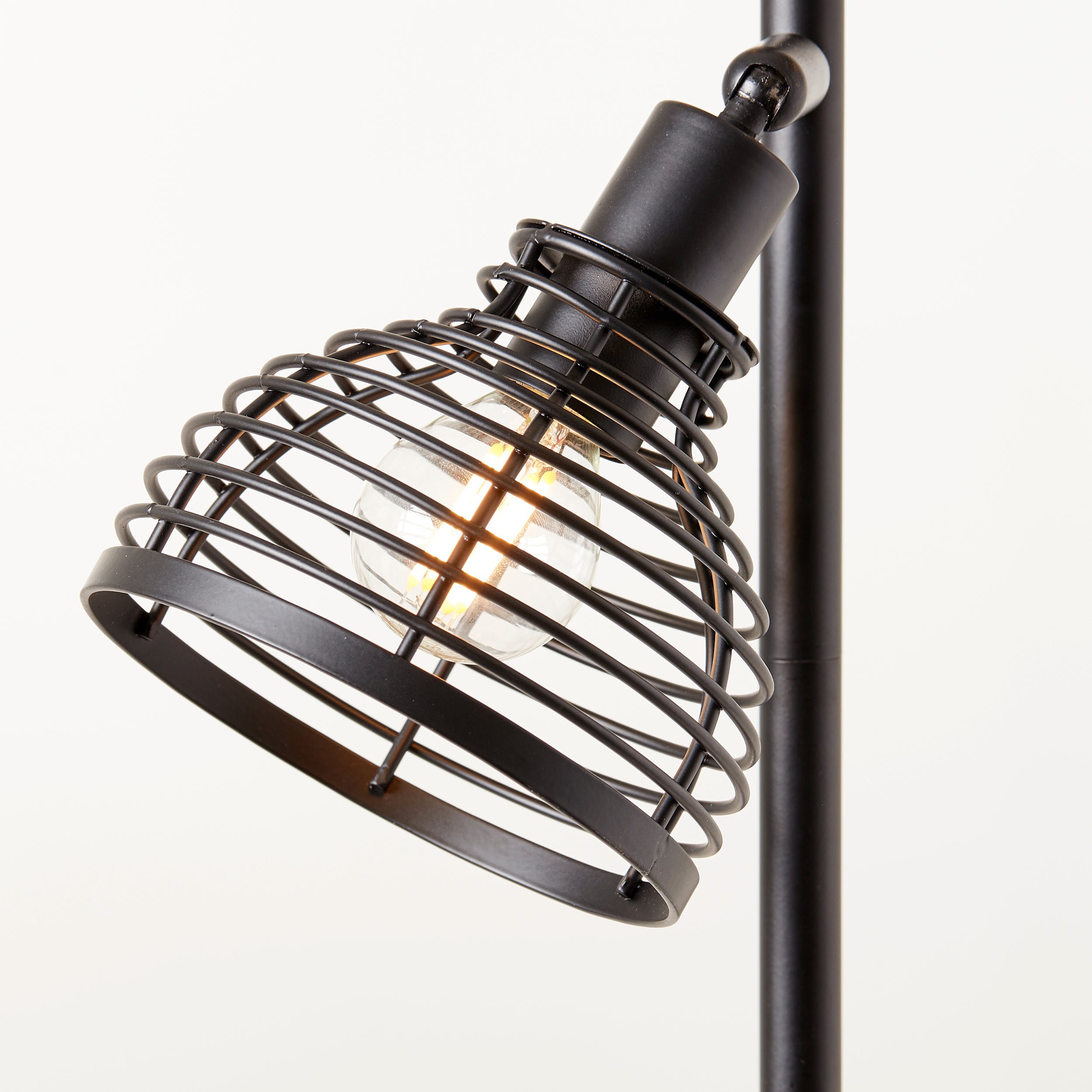 Brilliant Avia 3-płomienna lampa podłogowa czarny/drewno, metal/drewno, 3x D45, , 42 W - 6