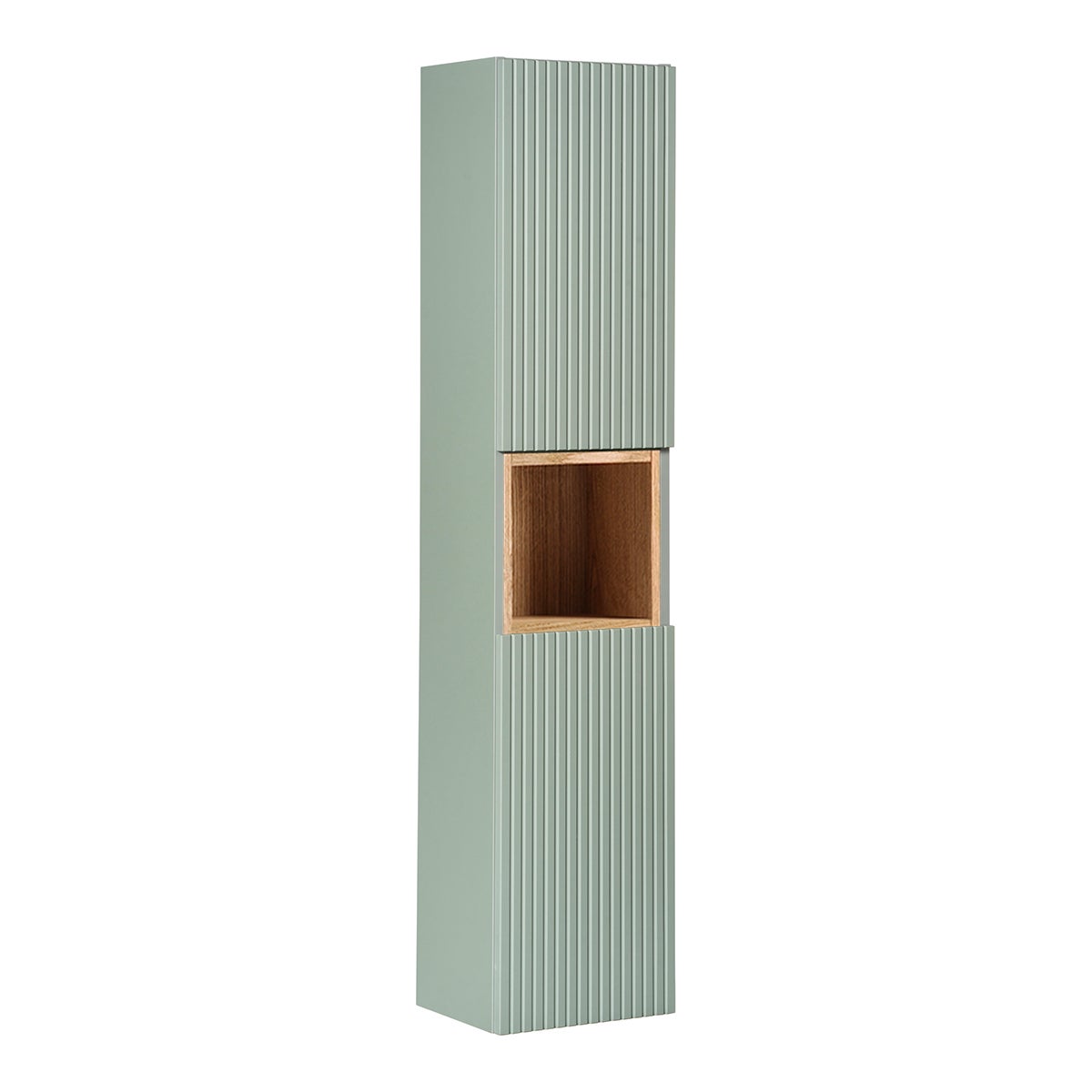 Ensemble meuble simple vasque 80cm 2 tiroirs et colonne Jade Vert et Bois - 6