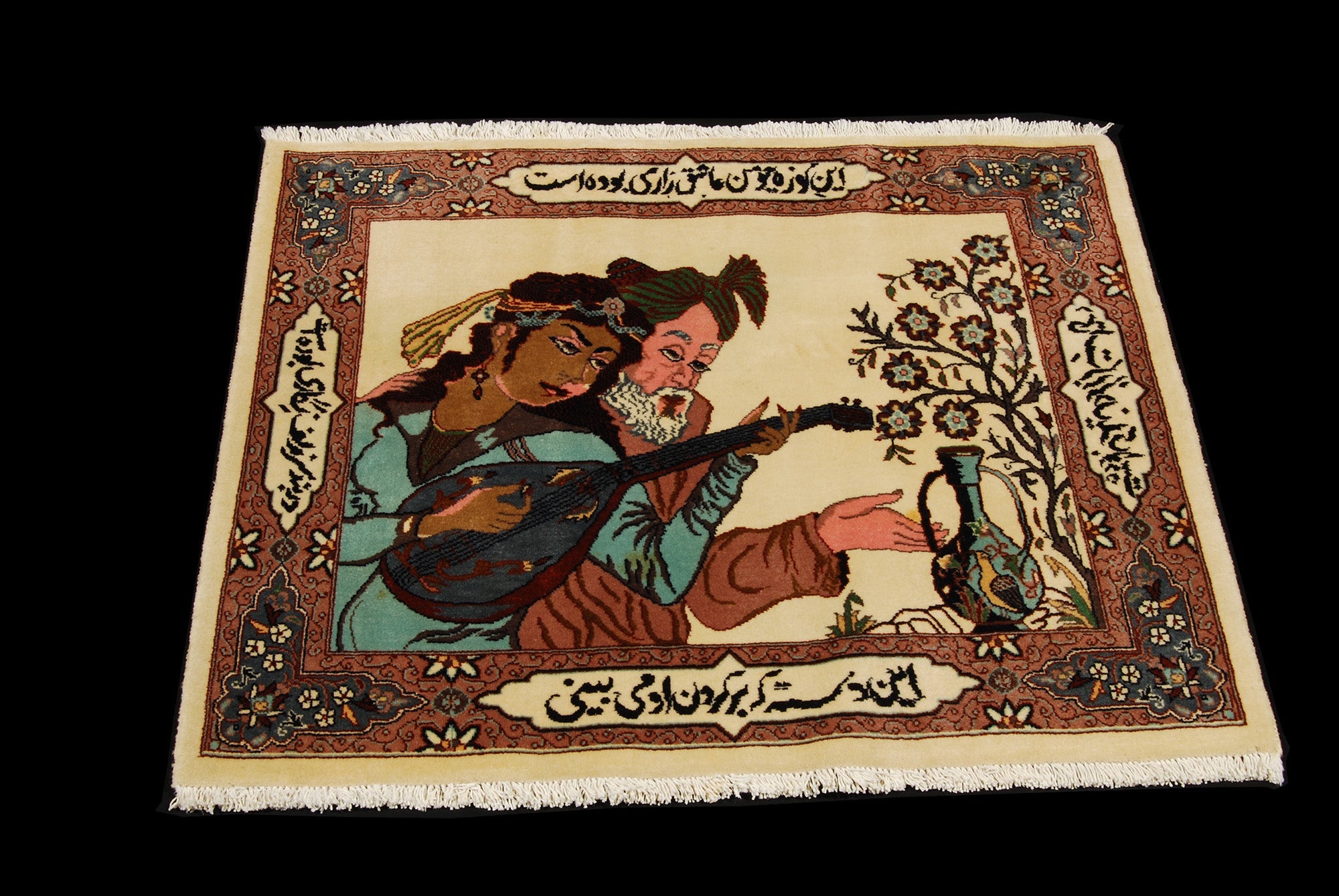 Oryginalny ręcznie robiony orientalny dywan, wymiary: 95x75 cm z certyfikatem autentyczności