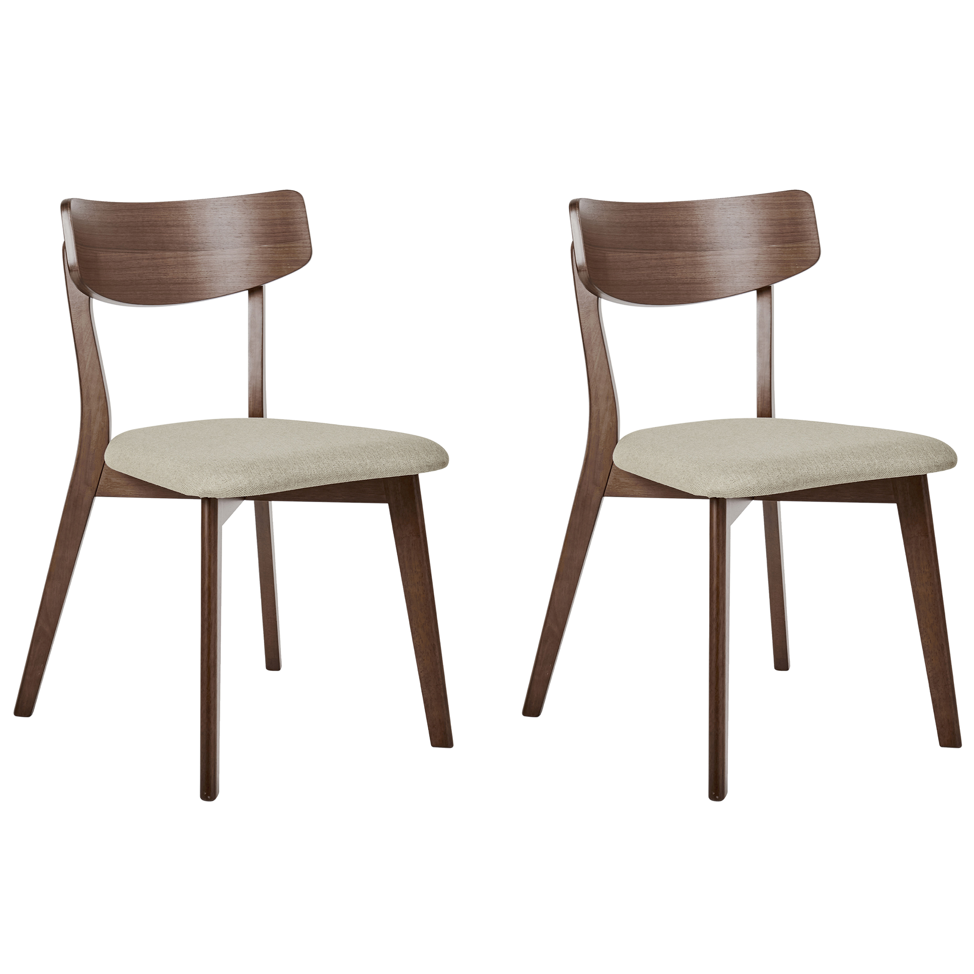 Beliani Conjunto De 2 Sillas De Comedor Hope Madera Beige/Claro , Leroy Merlin